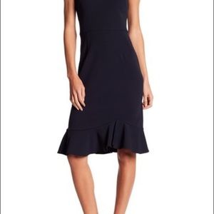 Navy v Neck Dress